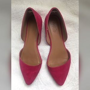 Charlotte Russe hot pink pointy flats size 7